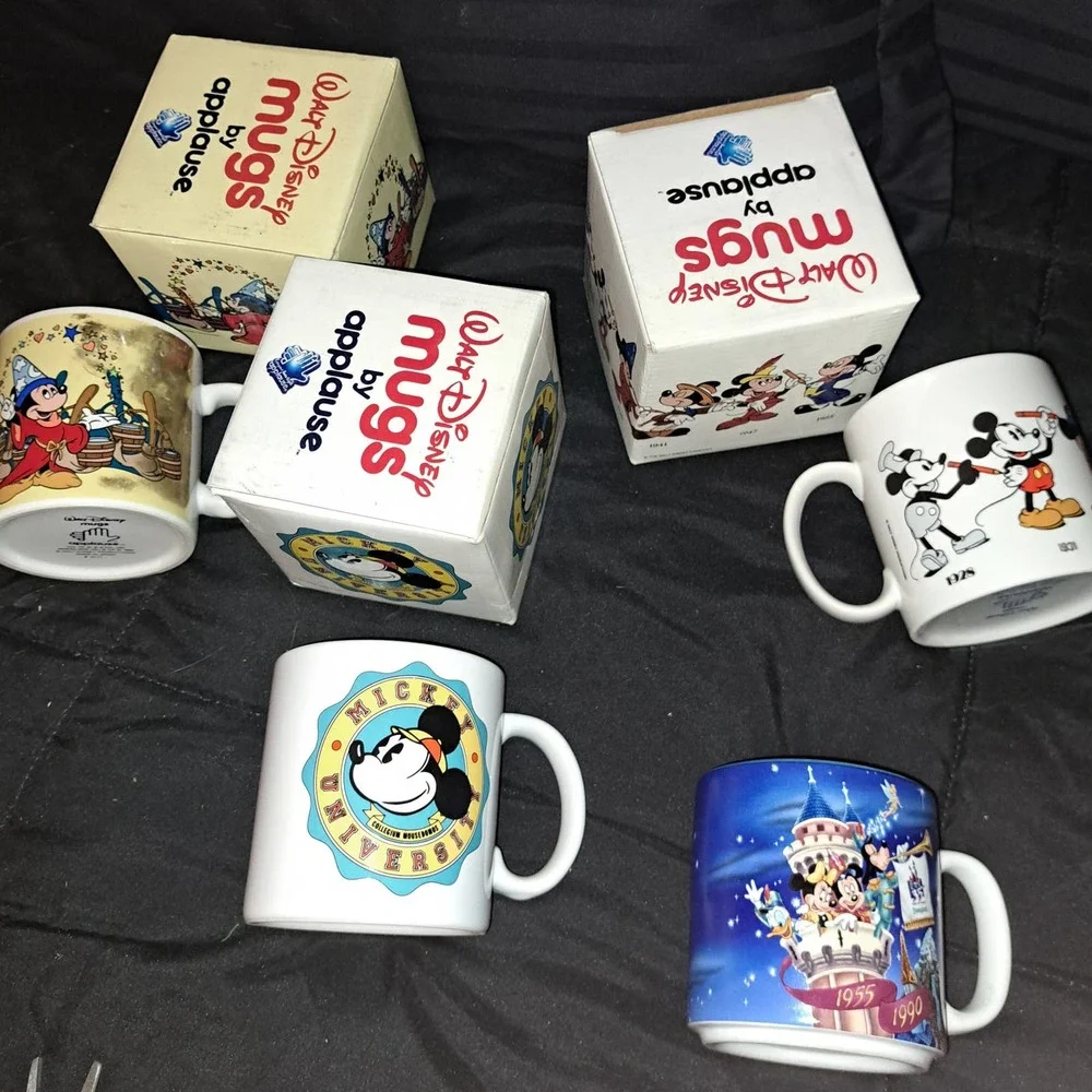 4 Very Vintage Mickey Mouse Through the Years Cups Circa 1980
